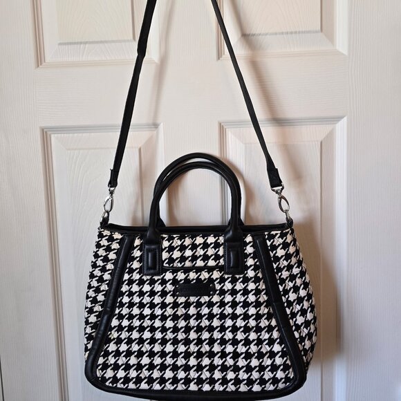 Vera Bradley Quilted Houndstooth Tote Shoulder Bag Purse - Picture 3 of 6